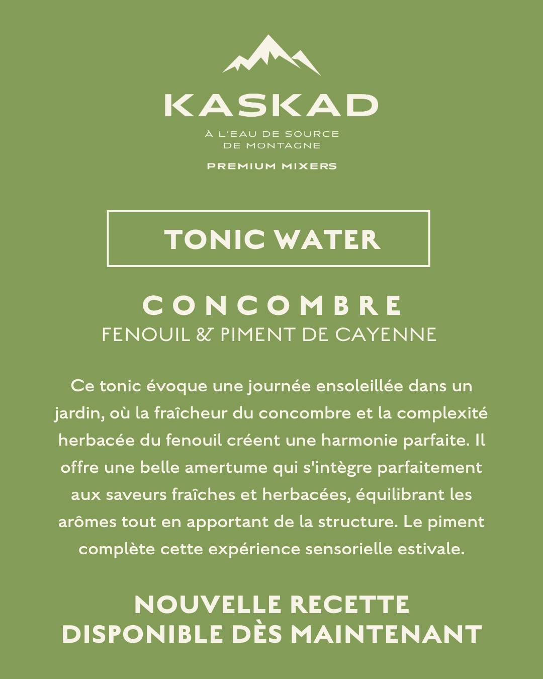KASKAD - Tonic Concombre, Fenouil & Piment de Cayenne (Lot de 24)